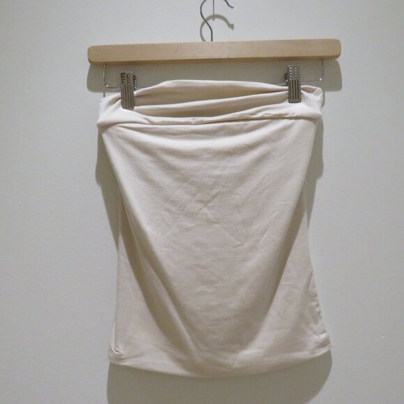 GEEL Mila Tube Top in Oat 90s Minimalist Stretch Neutral Granola - Size XS NWT - Picture 3 of 11